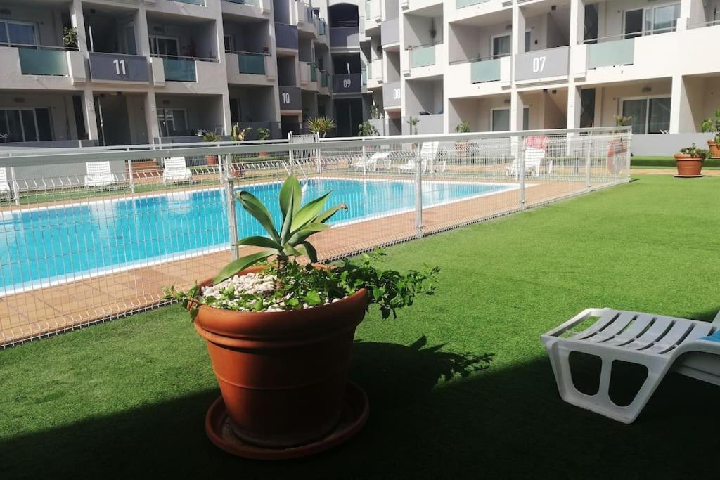 Blue Ocean Corralejo: Sunny Terrace, Pool, Wifi Apartment Bagian luar foto
